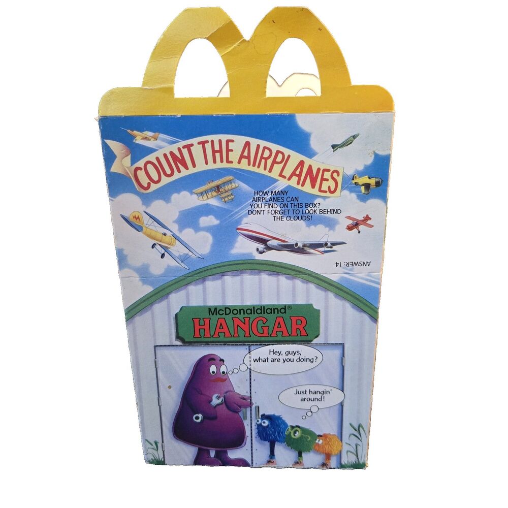 Vintage 1986 McDonald's McDonaldland Hangar Airport Happy Meal Box